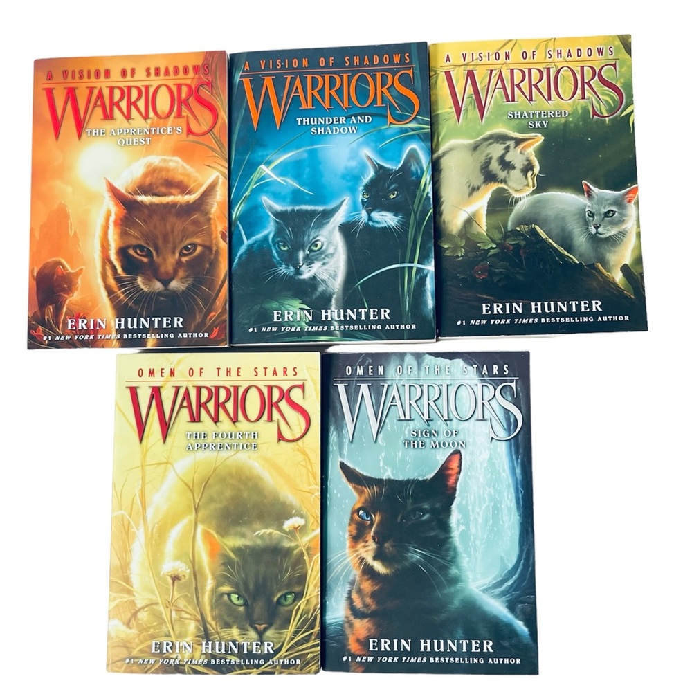 Warriors Series Erin Hunter Lot of 5 Mixed Vision Of Shadows Omen Of The Stars